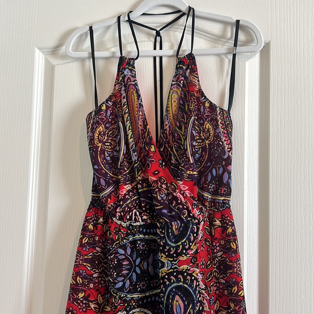 📦 Bebe Assymetrical Faux Wrap Tie Halter Dress - Picture 3 of 6
